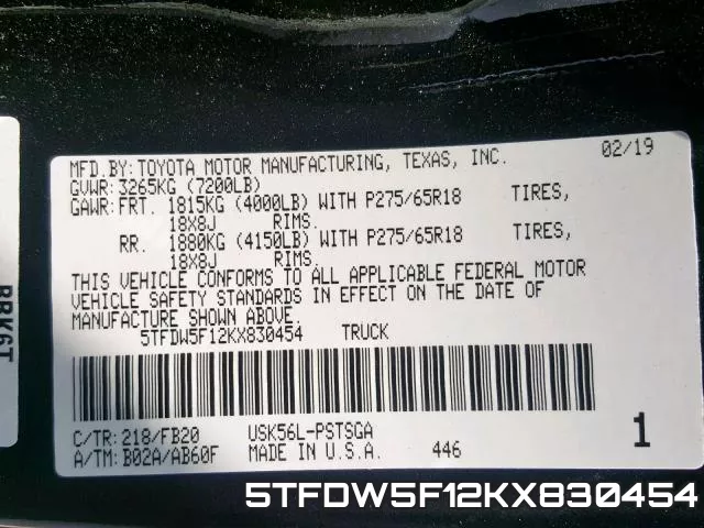 5TFDW5F12KX830454 фото 2