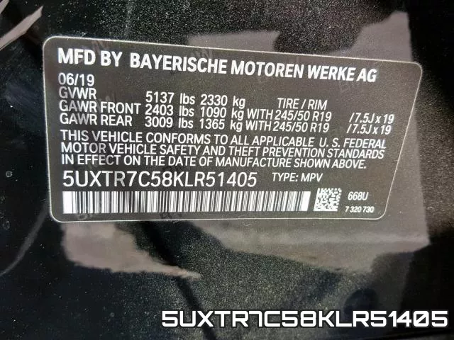 5UXTR7C58KLR51405 фото 2