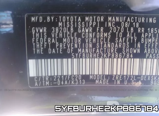 5YFBURHE2KP886784 фото 10