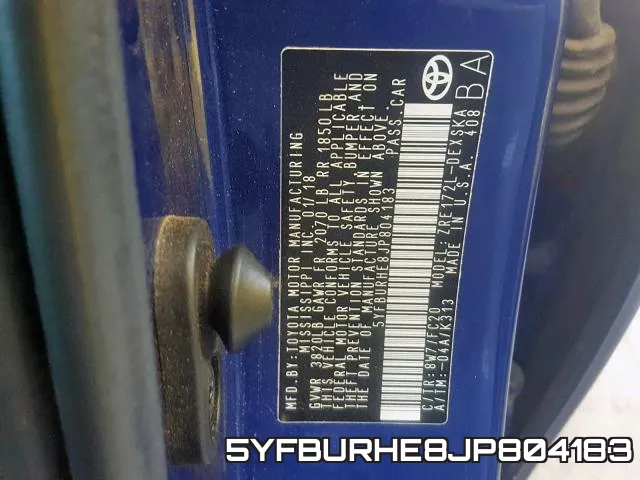 5YFBURHE8JP804183 фото 2