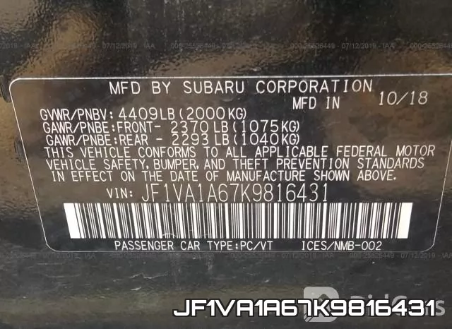 JF1VA1A67K9816431 фото 10