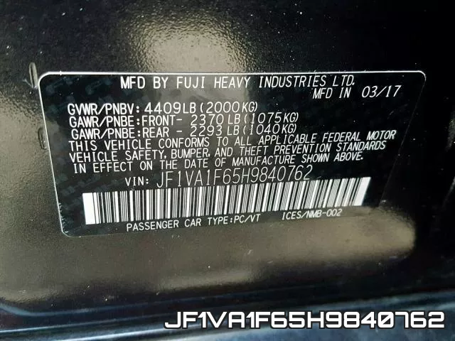 JF1VA1F65H9840762 фото 2