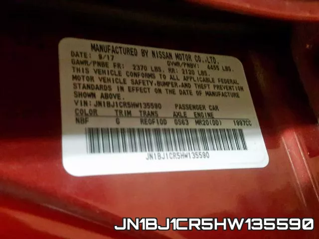 JN1BJ1CR5HW135590 фото 2