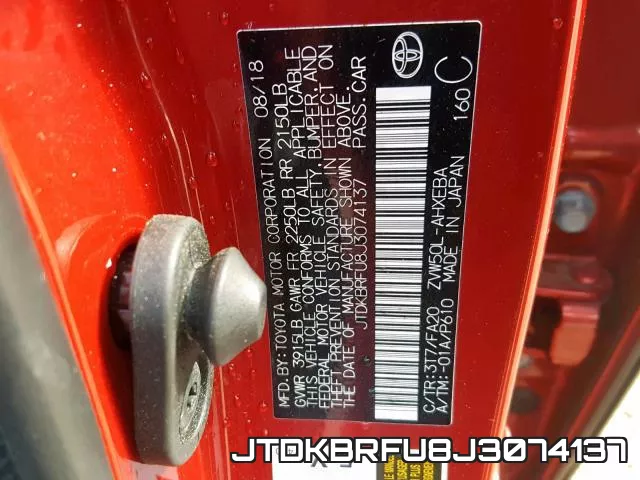 JTDKBRFU8J3074137 фото 2