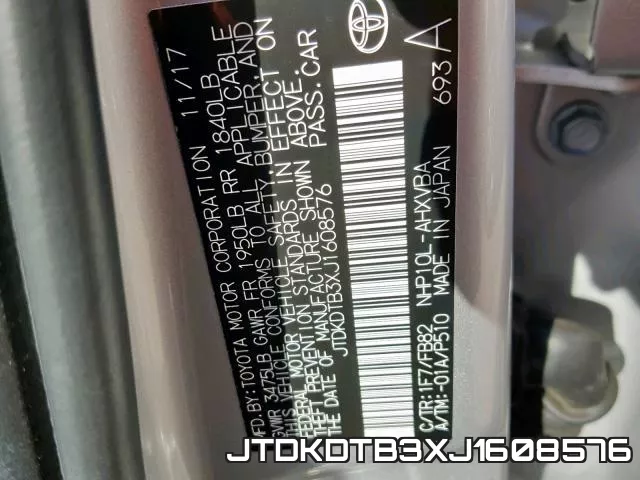 JTDKDTB3XJ1608576 фото 2