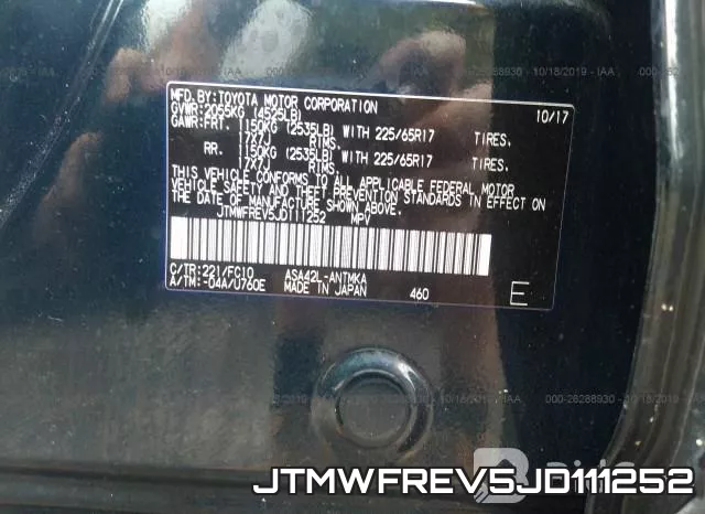 JTMWFREV5JD111252 фото 10
