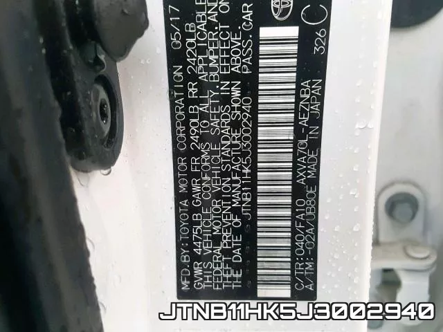 JTNB11HK5J3002940 фото 2