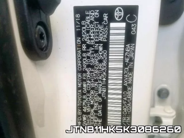 JTNB11HK5K3086260 фото 2