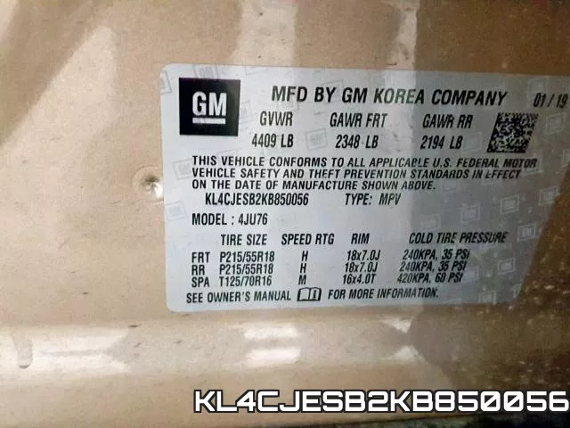 KL4CJESB2KB850056 фото 2