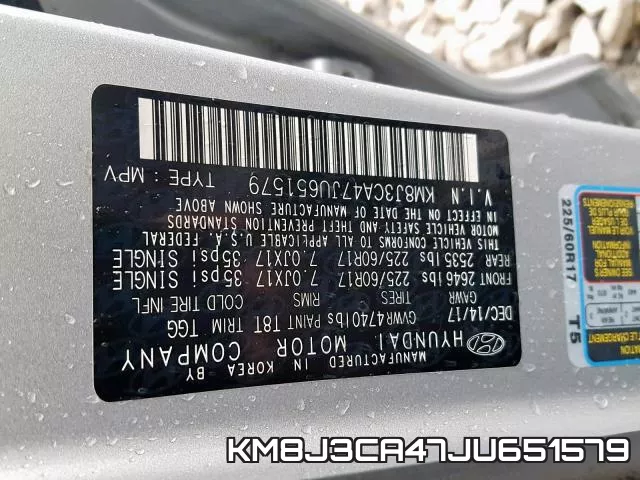 KM8J3CA47JU651579 фото 2