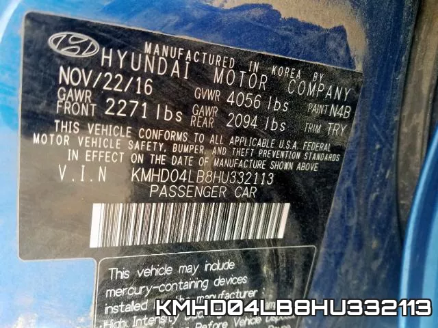 KMHD04LB8HU332113 фото 2