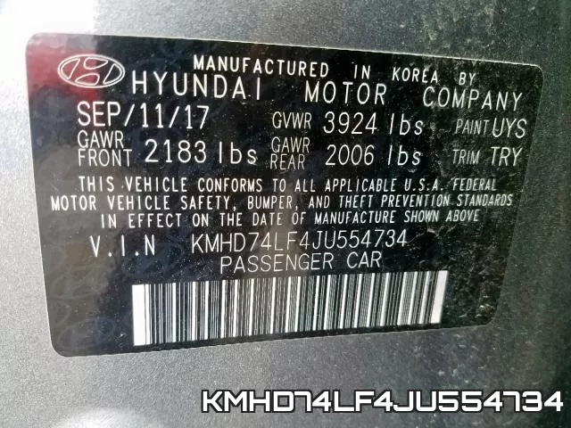 KMHD74LF4JU554734 фото 2