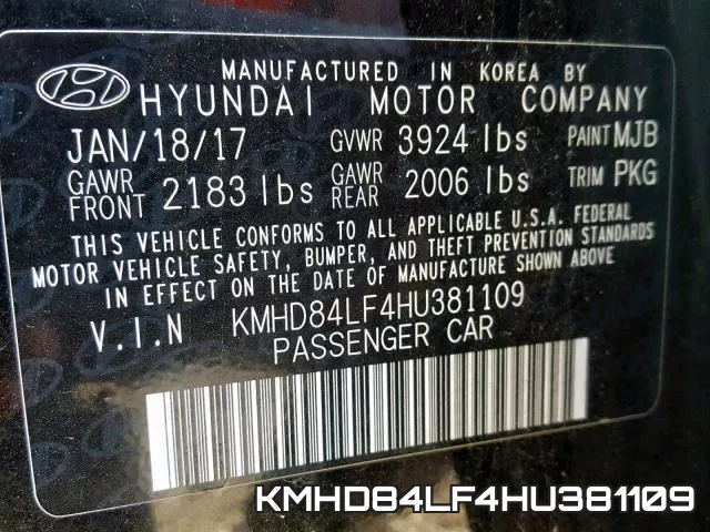 KMHD84LF4HU381109 фото 2