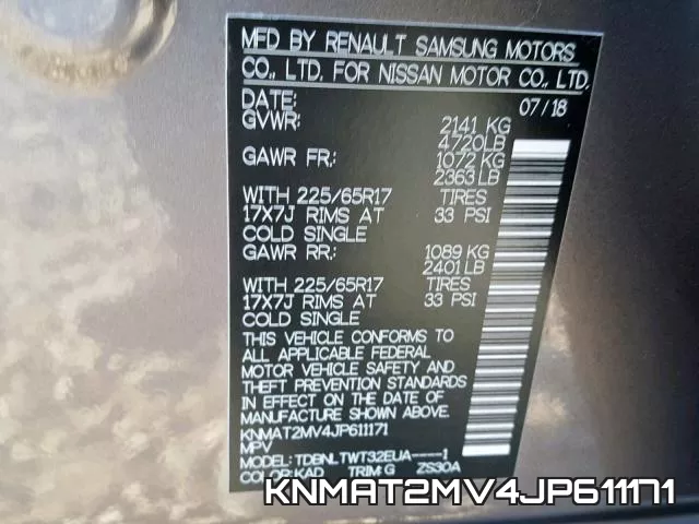 KNMAT2MV4JP611171 фото 2