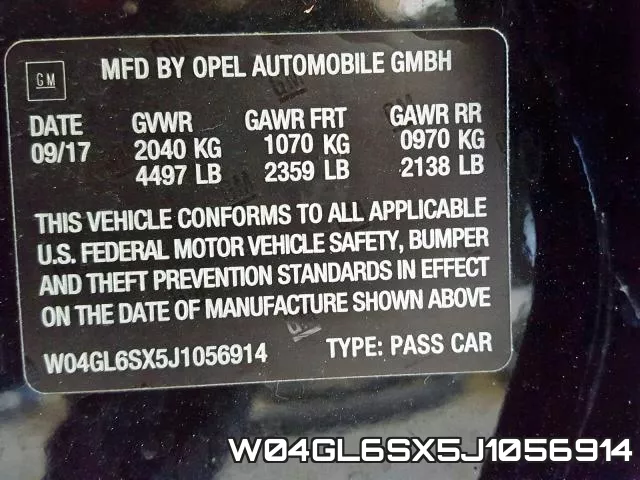 W04GL6SX5J1056914 фото 2