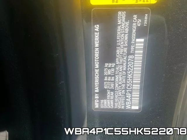 WBA4P1C55HK522078 фото 2