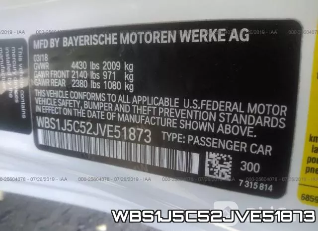 WBS1J5C52JVE51873 фото 9