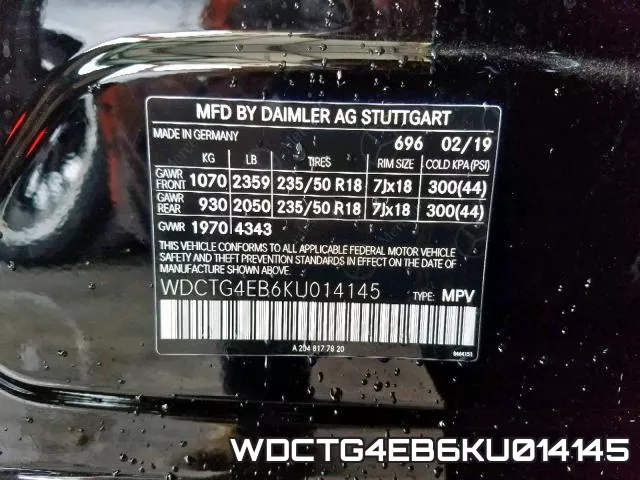 WDCTG4EB6KU014145 фото 2