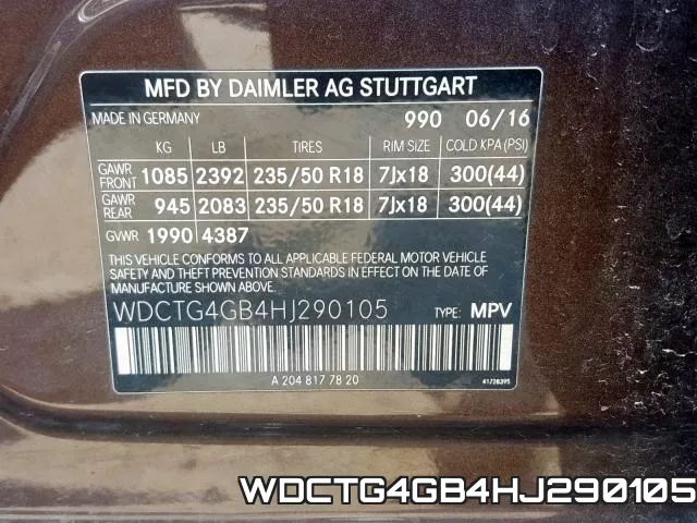 WDCTG4GB4HJ290105 фото 2