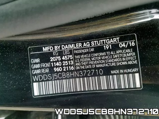 WDDSJ5CB8HN372710 фото 2