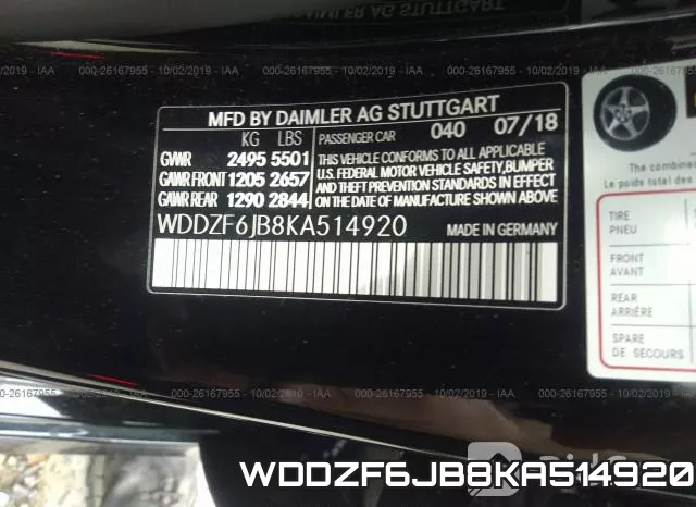 WDDZF6JB8KA514920 фото 10