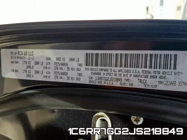 1C6RR7GG2JS218849 фото 2
