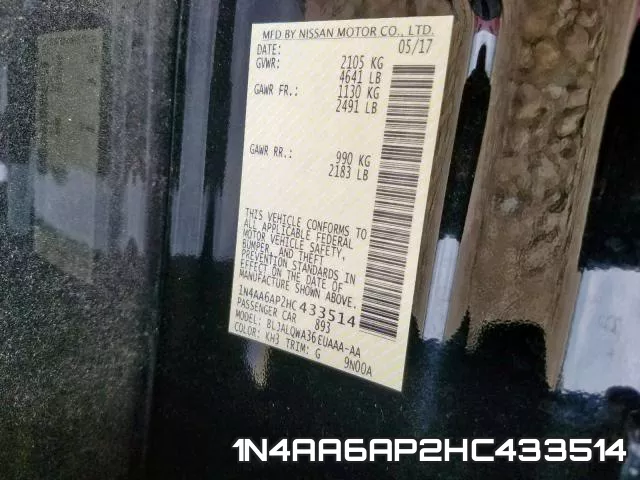 1N4AA6AP2HC433514 фото 2