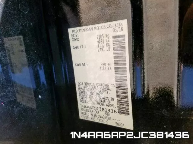 1N4AA6AP2JC381436 фото 2