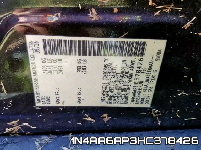 1N4AA6AP3HC378426 фото 2
