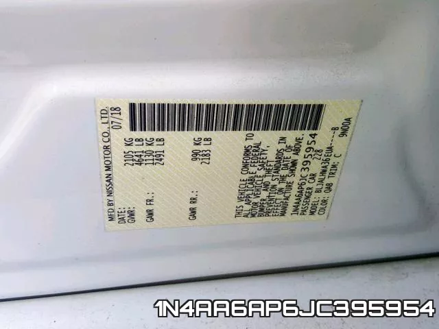 1N4AA6AP6JC395954 фото 2