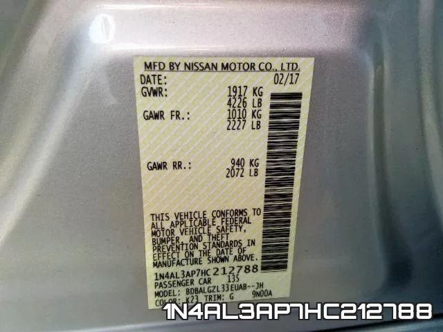 1N4AL3AP7HC212788 фото 2