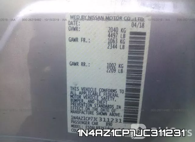 1N4AZ1CP7JC311231 фото 10