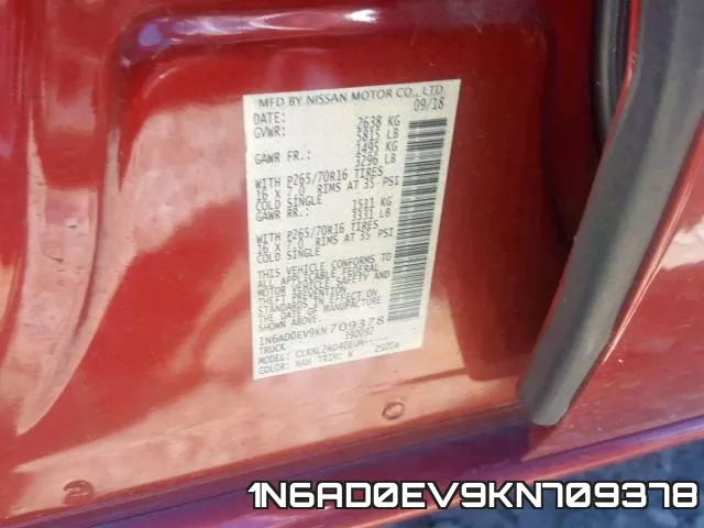 1N6AD0EV9KN709378 фото 2