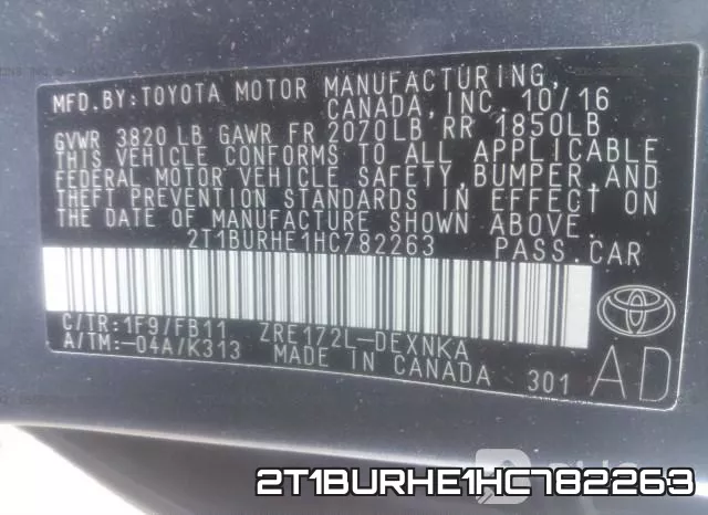 2T1BURHE1HC782263 фото 9