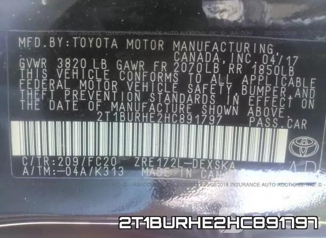 2T1BURHE2HC891797 фото 10