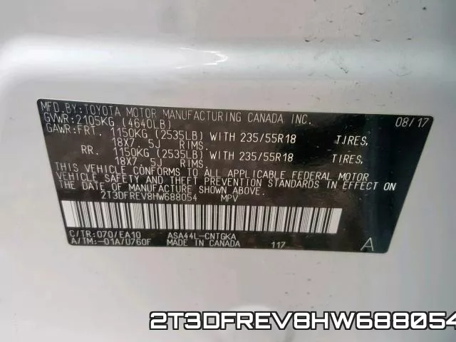 2T3DFREV8HW688054 фото 2