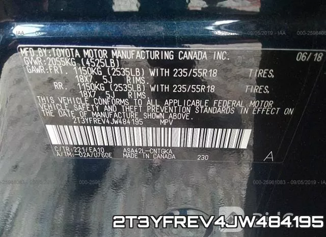 2T3YFREV4JW484195 фото 9