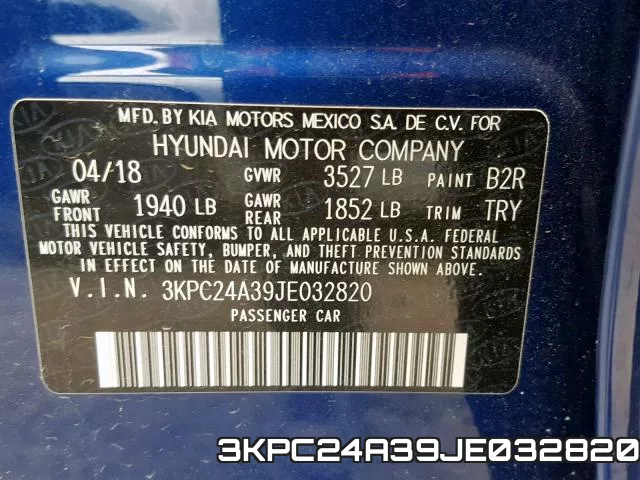 3KPC24A39JE032820 фото 2