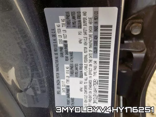 3MYDLBYV4HY176251 фото 2