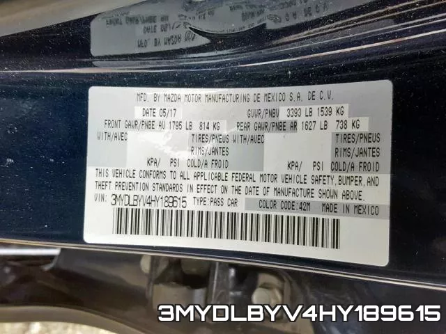3MYDLBYV4HY189615 фото 2