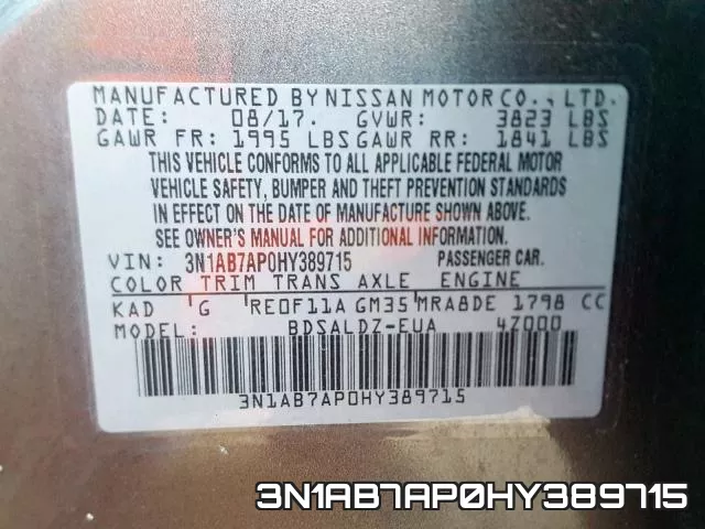 3N1AB7AP0HY389715 фото 2