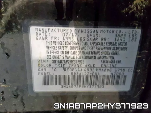 3N1AB7AP2HY377923 фото 2