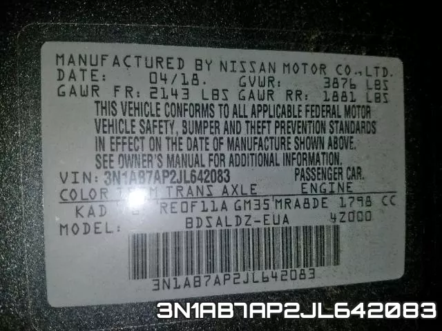 3N1AB7AP2JL642083 фото 2
