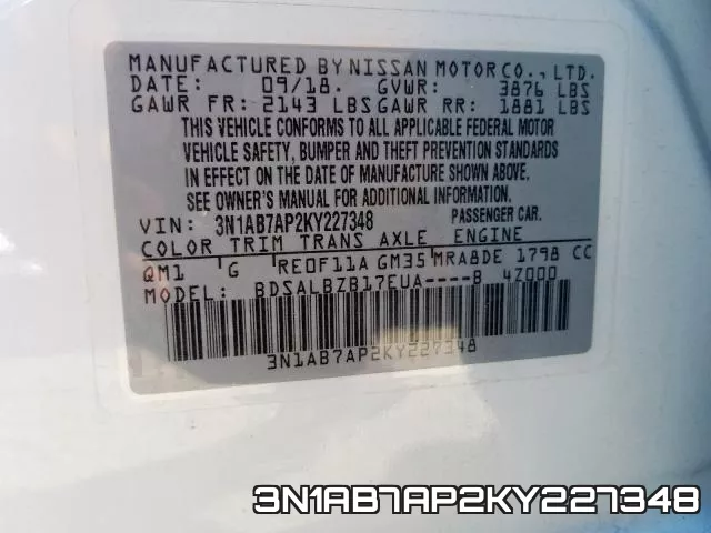 3N1AB7AP2KY227348 фото 2