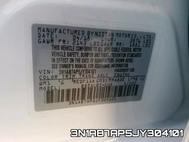 3N1AB7AP5JY304101 фото 2