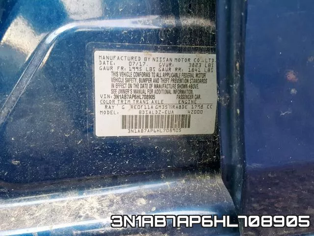 3N1AB7AP6HL708905 фото 2