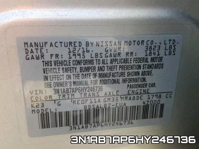 3N1AB7AP6HY246736 фото 2