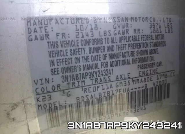 3N1AB7AP9KY243241 фото 10