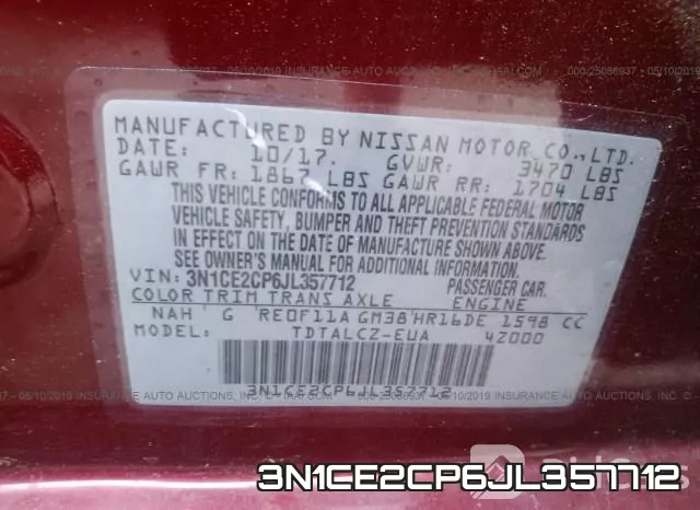 3N1CE2CP6JL357712 фото 10