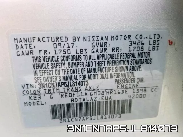 3N1CN7AP5JL814073 фото 2